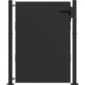 vidaXL Tuinpoort met slot Zwart 105 x 130 cm Gepoedercoat staal