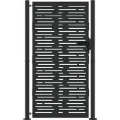 vidaXL Tuinpoort met slot Zwart 110 x 205 cm Gepoedercoat staal