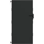 vidaXL Tuinpoort 85 x 200 cm Poedercoated staal Zwart Vergrendelbaar