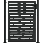 vidaXL - Tuinpoort - met - slot - Zwart - 110 - x - 155 - cm - Gepoedercoat - staal