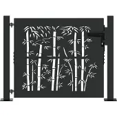 vidaXL - Tuinpoort - 110 - x - 105 - cm - Gepoedercoat - staal - Zwart - Vergrendelbaar