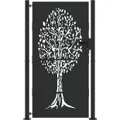 vidaXL Tuinpoort 110 x 205 cm Poedercoated staal Zwart Vergrendelbaar