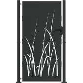 vidaXL Tuinpoort 110 x 205 cm Poedercoated staal Zwart Vergrendelbaar
