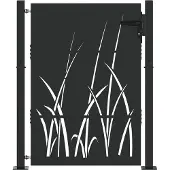 vidaXL - Tuinpoort - met - slot - Zwart - 110 - x - 130 - cm - Poedercoated - staal