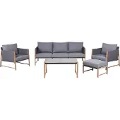 Beliani NOLA - Loungeset 5-zits - Grijs - Aluminium