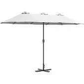 vidaXL Tuinparasol 370 x 197 x 239 cm Polyester en Aluminium Zand