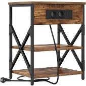 vidaXL Nachtkastje Rook Eiken 41 x 31 x 51 cm Bewerkt hout