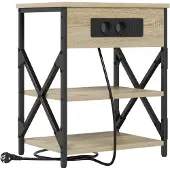 vidaXL Nachtkastje Sonoma Eik 41 x 31 x 51 cm Bewerkt hout