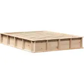 vidaXL Bedframe Bruin 135 x 190 cm Massief grenenhout
