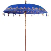 vidaXL Balinese Parasol Blauw 215 x 215 x 260 cm Katoen