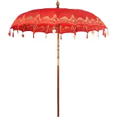 vidaXL Balinese Parasol Rood 215 x 215 x 260 cm Katoen