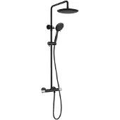 Sapho Solaris Combi-doucheset met thermostatische mengkraan, mat zwart/chroom