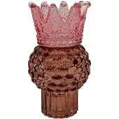 Mansion Atmosphere Kandelaar met kroon rood 8x13,8cm