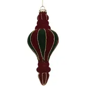 Clayre & Eef Kerstbal Overig Ø 6x15 cm Rood Groen Glas Kerstballen