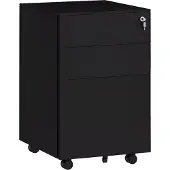 Vinsetto -Rollcontainer-Stahl-37L x 43,5B x 60H cm-Schwarz
