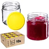 Kadax Lerma Weckpotten 200ml 10st 66mm + Deksels "Geel"