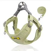Topmast Soft pluche Hondentuigje + looplijn - Comfort - Olijfgroen - M