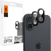 Spigen Optik iPhone 16 / iPhone 16 Plus Camera Beschermer 2 Pack Zwart