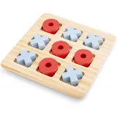 Woet Houten Boter, Kaas & Eieren Spel - Klassiek Tic-Tac-Toe Bordspel voor Kinderen - Educatief Speelgoed - FSC - Vanaf 3 Jaar