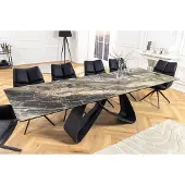 Invicta Uitschuifbare eettafel INFINITY 180-260cm taupe keramiek marmer zwart metaal - 45181