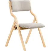 SoBuy Bureaustoel met Gestoffeerd Zitkussen, Eetkamerstoel, Klapstoel, Lichtgrijs, 49x80x54cm, FST40-HG - voor Eetkamer, Keuken, Woonkamer of Thuiswerkplek