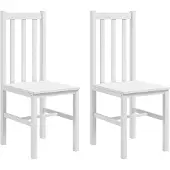 HOMCOM eetkamerstoel - dennenhout - 47,5T x 38,5B x 99H cm - wit