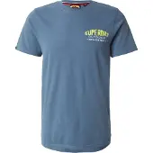 Superdry Shirt 'Mountain' saffier / donkergrijs / appel / wit
