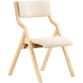 SoBuy Bureaustoel met Gestoffeerd Zitkussen, Eetkamerstoel, Klapstoel, Wit, 48x80x54cm, FST40-W - voor Eetkamer, Keuken, Woonkamer of Thuiswerkplek