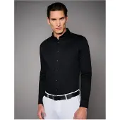 Desoto Luxury Tailored Fit Jersey overhemd zwart, Effen