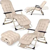 Sofotel Opvouwbare Ligbed met kussen ChillWell set van 2 stuks beige
