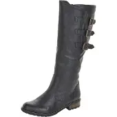 Remonte Damenschuhe Reißverschluss Schaftstiefel Schwarz Freizeit