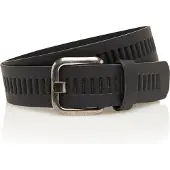 Timbelt Leren Gleufjes Riem 4 cm Zwart