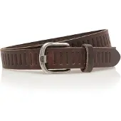 Timbelt Leren Gleufjes Riem 3 cm Bruin