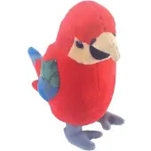 Beppe Pluche rode papegaai, 17 cm