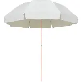 vidaXL Parasol met stalen paal 300 cm zandkleurig