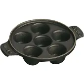 Staub Slakkenpan met 6 openingen - zwart