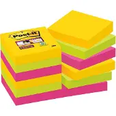 Post-It super sticky notes Carnival 47,6 x 47,6 mm (12 stuks)