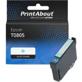 PrintAbout Huismerk Epson T0805 Inktcartridge Licht-cyaan