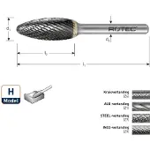 Rotec HM-Stiftfrees, model H - Z7 / STEEL-vertand / ø8x19x64xø6mm - 4370807