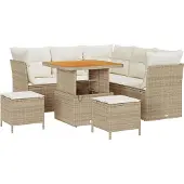 vidaXL Tuinbank Set 8 st 5-Aantal zitplaatsen Beige en Crème