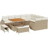 vidaXL Tuinbank Set 12 st 12-zits Beige en Crème
