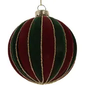 Clayre & Eef Kerstbal Overig Ø 8x8 cm Rood Groen Glas Kerstballen