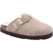 Scholl Klomp Women Benny Suede Fur Dark Beige-Schoenmaat 36