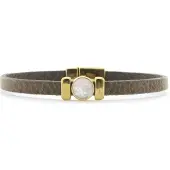 Qoss Taupe Armband Isabel Crème | Goud - Maat M