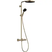 Hansgrohe Pulsify S Puro Showerpipe 260 1jet EcoSmart met thermostaat en handdouche 3jet, Brushed Bronze