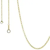 Qoss Jasseron Ketting Jet 3 mm 85 cm Goud