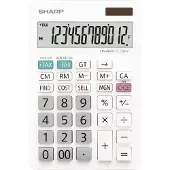 Sharp EL-334W Bureaurekenmachine Wit Aantal displayposities: 12 werkt op batterijen, werkt op zonne-energie (b x h x d)