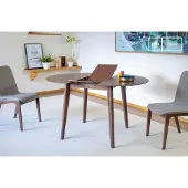 PIB Kleine uitschuifbare notenhouten tafel Cristina