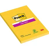 Post-It Super Sticky Notes 101 x 152 mm Geel Rechthoekig Gelinieerd 6 Stuks à 75 Vellen