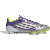 Adidas Voetbalschoen 'F50 Elite' lichtgrijs / neongroen / donkerlila
